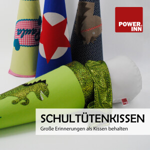 POWER INN® - Schultütenkissen 35 cm | Zuckertüten Innenkissen für Geschwister-Schultüte