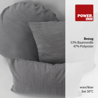 POWER INN® Kissenbezug Polsterstoff | 50 cm - Rund | Hellgrau