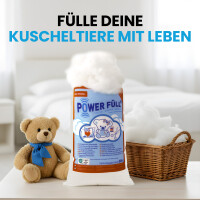 Power Füll® Füllwatte | 1000 g Füllwatte + Spieluhr "Rock a bye Baby"