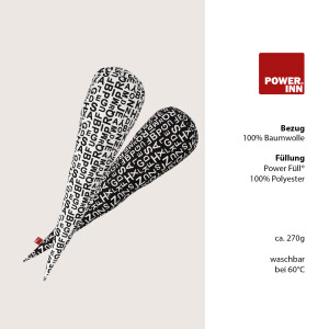 POWER INN® Schultütenkissen ca. 70 cm | Schwarz mit weißen Buchstaben