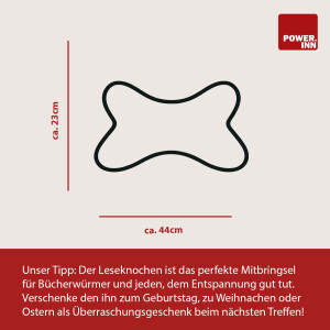 POWER INN® Leseknochen de Luxe | Nougat-Samt | Nackenkissen | Reisekissen