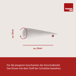 POWER INN® - Schultütenkissen 35 cm + Papprohling 35 cm