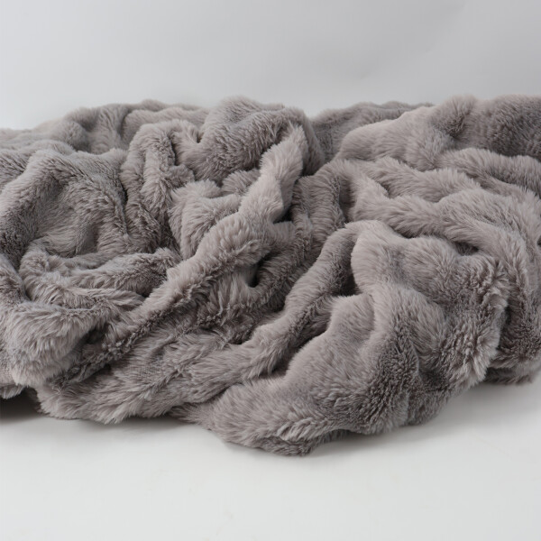 Kuscheldecke 100% Polyester | Plaid/Wohndecke | Grau
