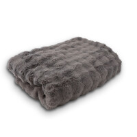 Kuscheldecke 100% Polyester | Plaid/Wohndecke | Grau