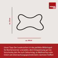 POWER INN® Leseknochen | Bestickt | Orange "Book Lover" | Nackenkissen | Reisekissen