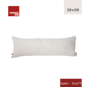 POWER INN® Kissenbezug Samtstoff | 30 x 90 cm | Creme