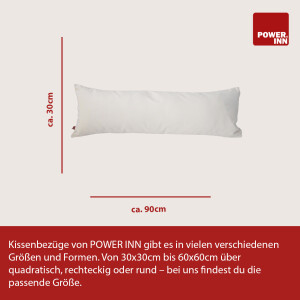 POWER INN® Kissenbezug Samtstoff | 30 x 90 cm | Creme