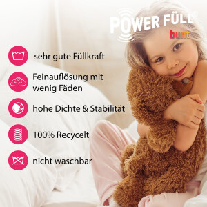 Power Füll® Bunt Füllwatte | 1000 g Stopfmaterial | Bastelwatte