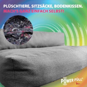 Power Füll® Bunt Füllwatte | 1000 g Stopfmaterial | Bastelwatte